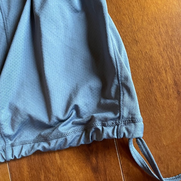 ZELLA Womens Workout Cinch T Back Tank Gray Built In Bra Size L - Picture 3 of 9